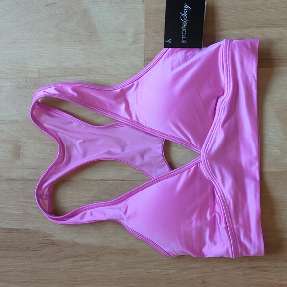 2 New Bralettes Smart & Sexy, S, Cotton & Satin Racerback, pads, stretch, plunge - Picture 4 of 16